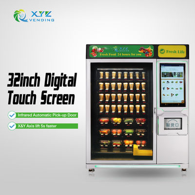 32 Inch Touch Screen Bread Salad Vegetables Fruit Automatic Food Vending Machine for Hospital Shopping Mall