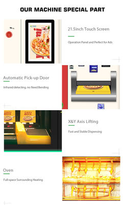 Indoor Commercial Smart Self Heated Frozen Hot Food Pizza Vending Machine Fully Automatic