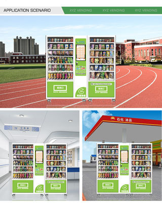Custom Two Cabinets 21.5 Inch Touch Screen Combo Self Service Cool Beverage Drink Vending Machine Snacks